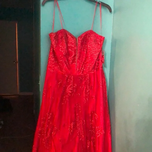 Cachet | Dresses | Red Long Sparkly Promevening Gown Beautiful Lace Back Never Worn | Poshmark Cachet | Dresses | Red Long Sparkly Promevening Gown Beautiful Lace Back Never Worn | Poshmark